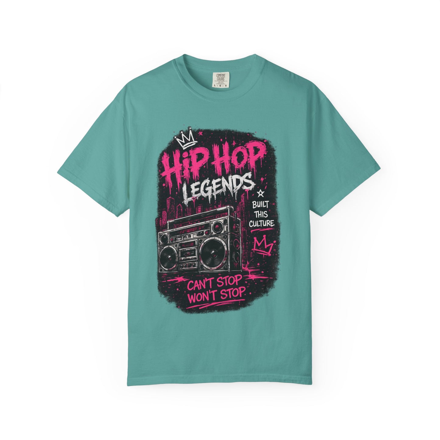 Hip Hop Legends Music T-Shirt — Can't Stop Won't Stop Retro Boombox Tee