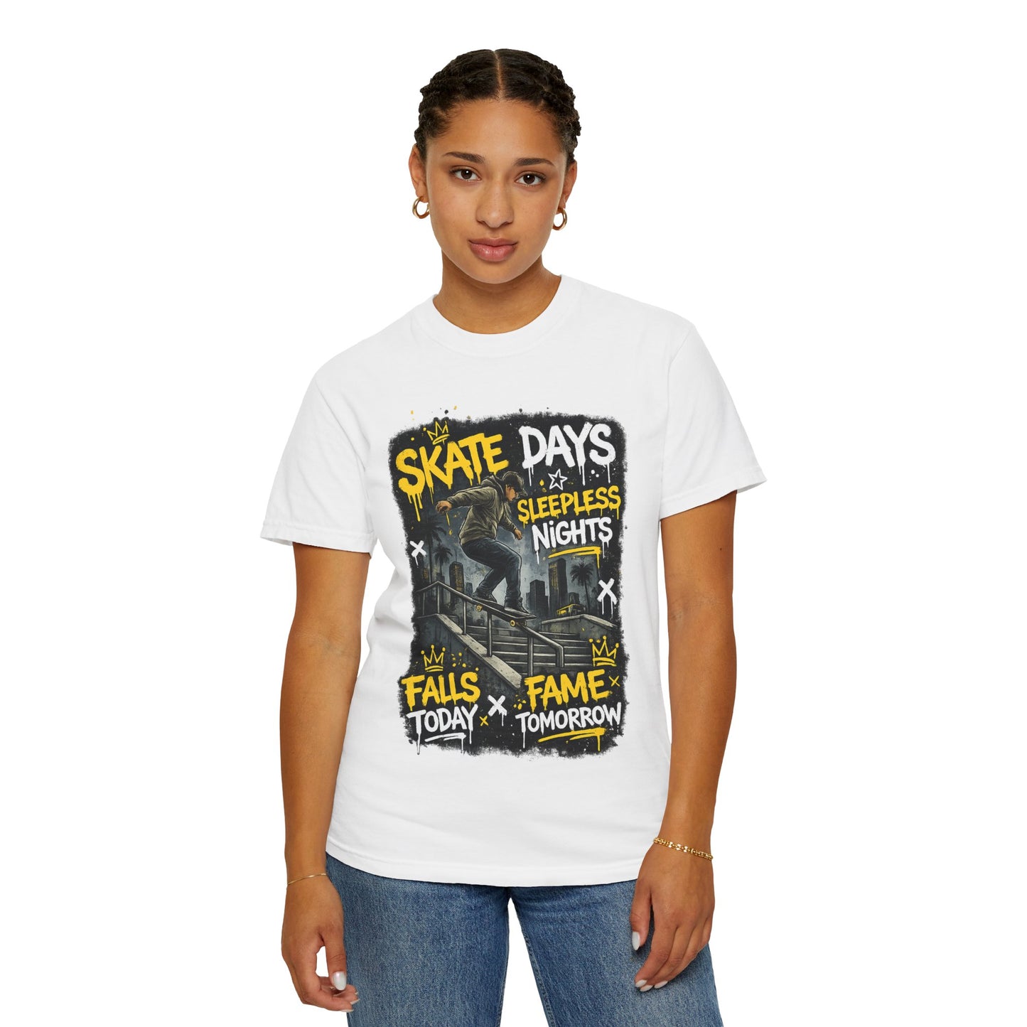 Skate Days Graphic T-Shirt — "Skate Days Sleepless Nights" Streetwear Tee