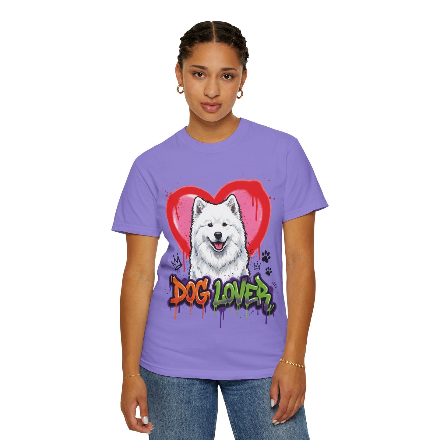 Dog Lover T-Shirt — Cute Samoyed Heart Graphic Tee