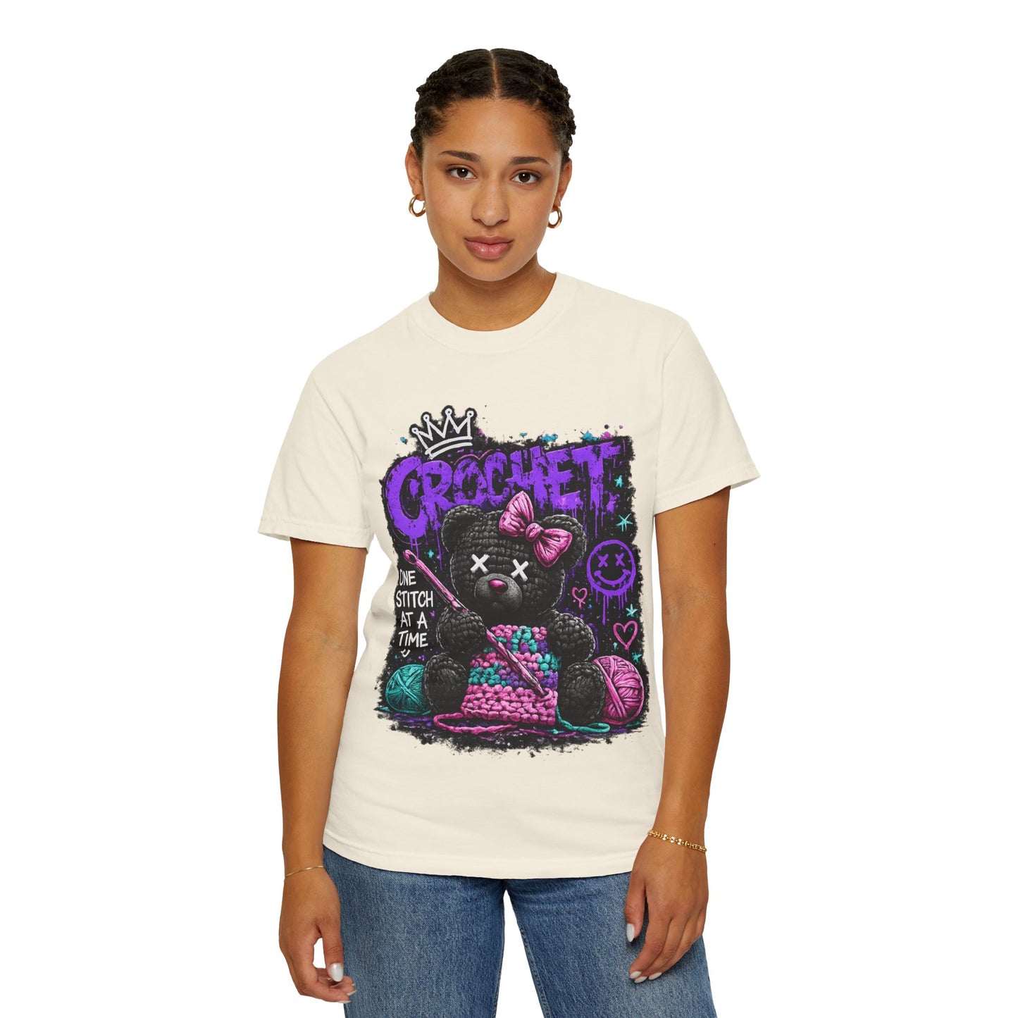 Crochet Voodoo Bear T-Shirt — "One Stitch at a Time" Crochet Graphic Tee