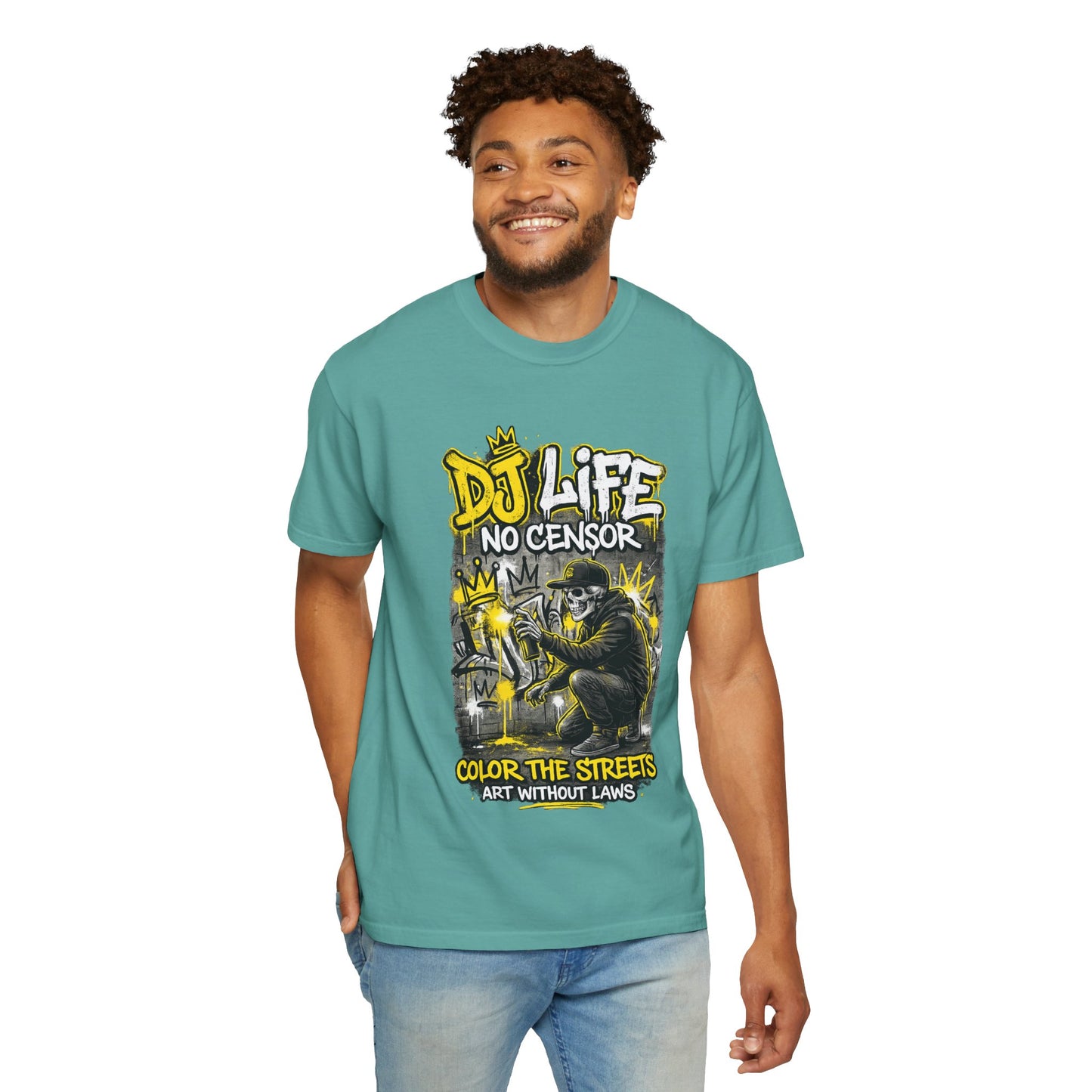 DJ Life No Censor Graphic T-Shirt — Street Art Gorilla "Color the Streets" Tee
