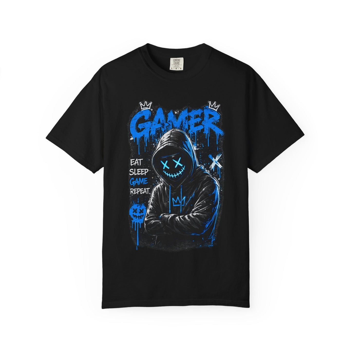 Gamer Hoodie Graphic T-Shirt — "Eat Sleep Game Repeat" Streetwear Tee