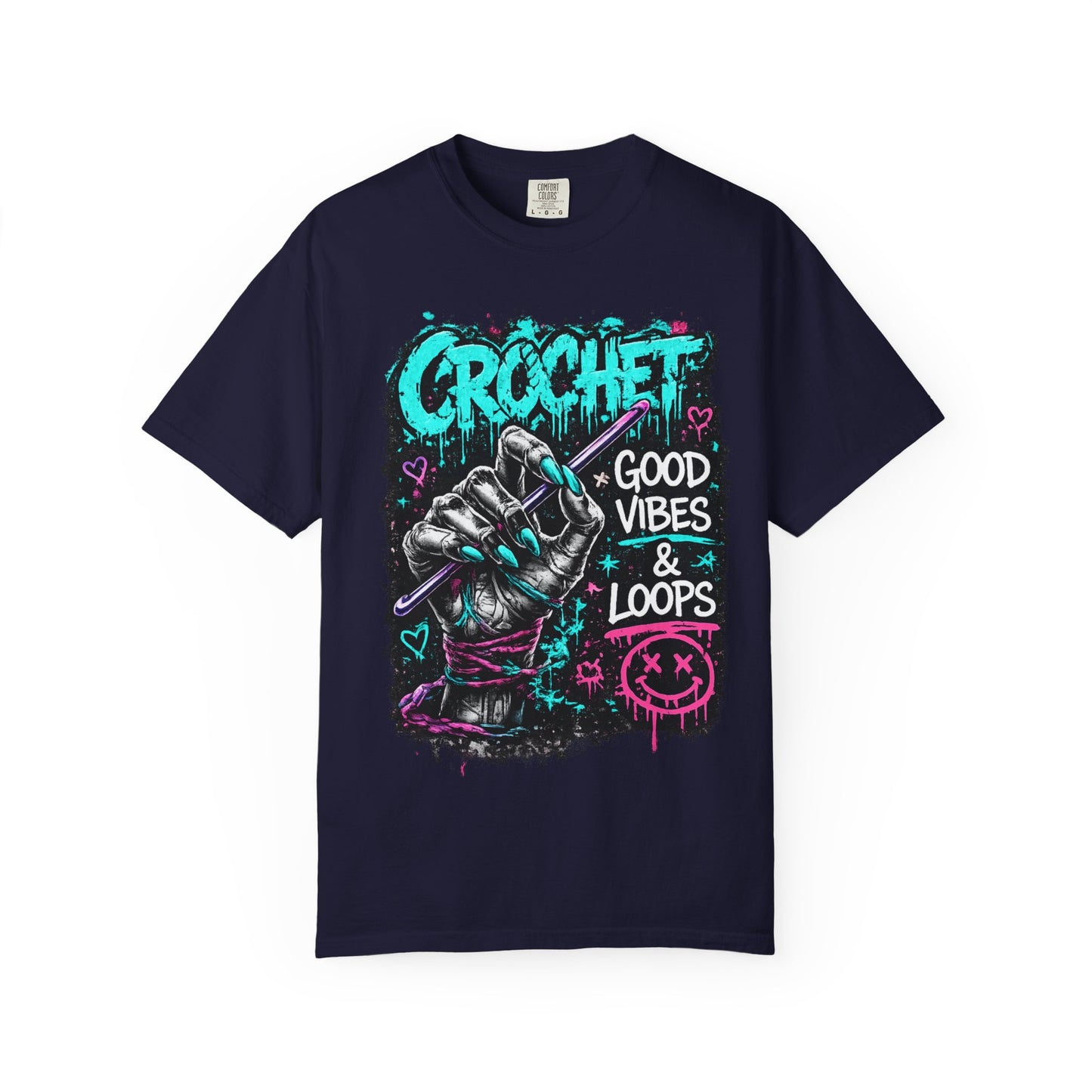 Crochet 'Good Vibes & Loops' Graphic T-Shirt