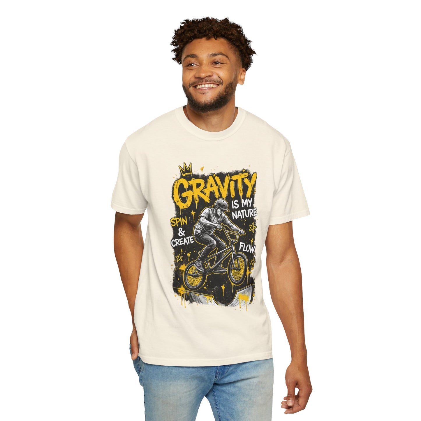 Gravity Is My Nature BMX T-Shirt — Spin, Create & Flow Graphic Tee
