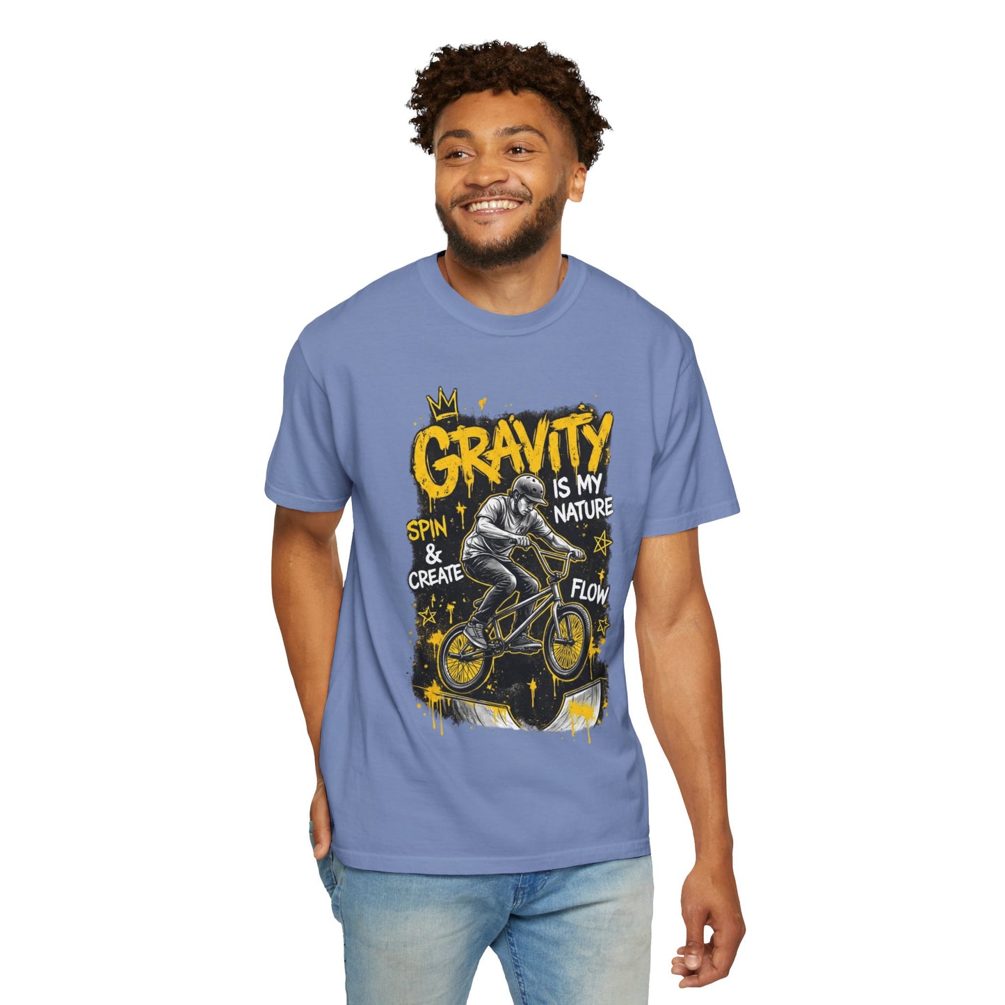 Gravity Is My Nature BMX T-Shirt — Spin, Create & Flow Graphic Tee