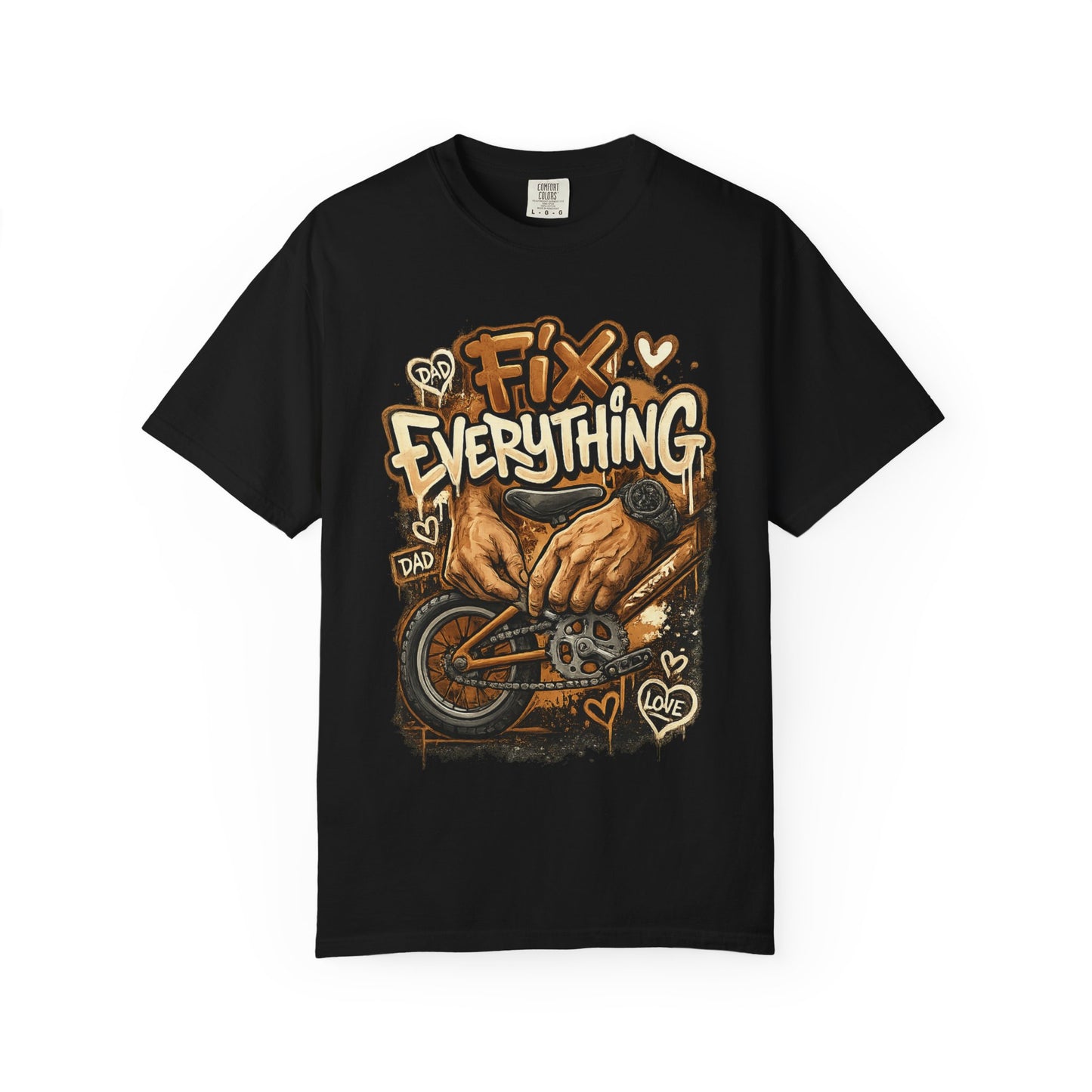 Fix Everything hands repairing bicycle T-Shirt | mechanic repair art
