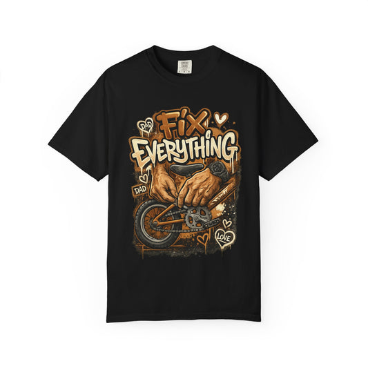 Fix Everything hands repairing bicycle T-Shirt | mechanic repair art