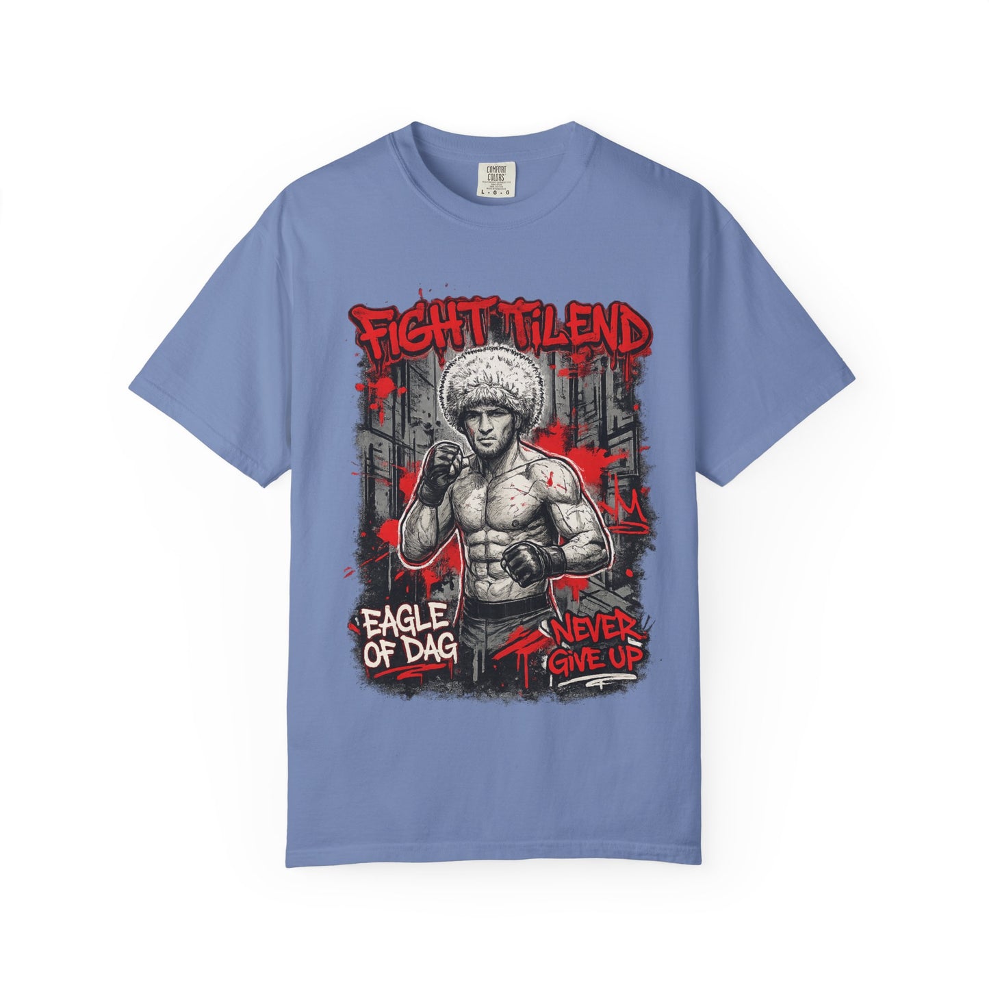 Fight Milend Boxing T-Shirt — "Eagle of Dag" Never Give Up Graphic Tee