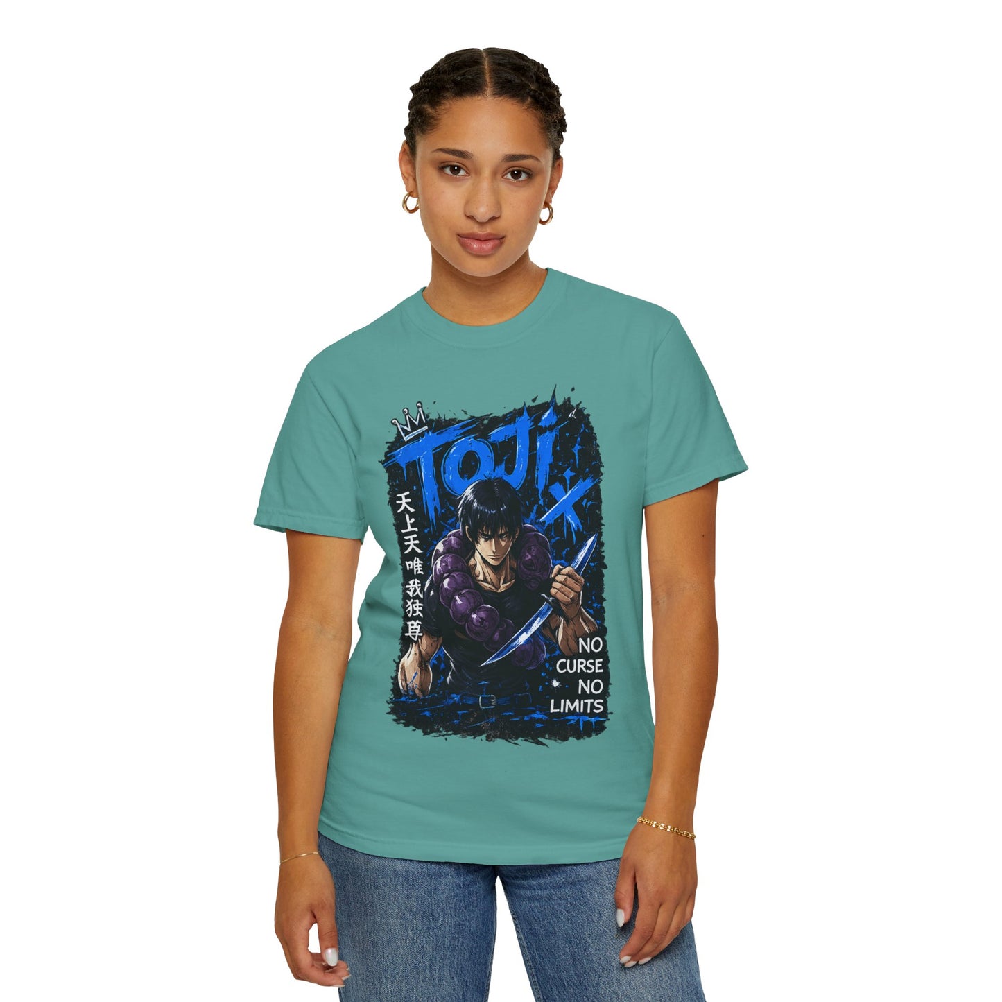 Toji Swordfighter Anime T-Shirt — 'No Curse, No Limits' Graphic Tee