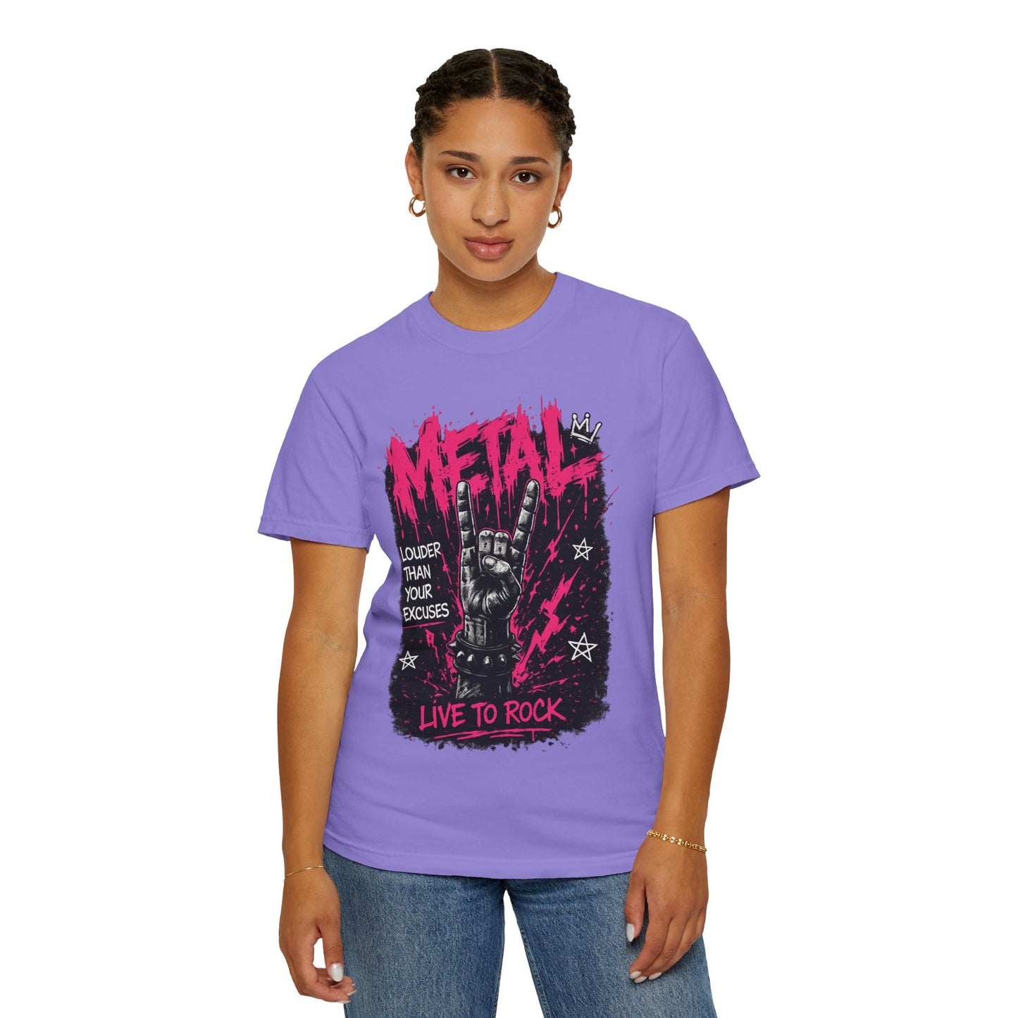 Metal "Live to Rock" T-Shirt — Louder Than Your Excuses Music Graphic Tee