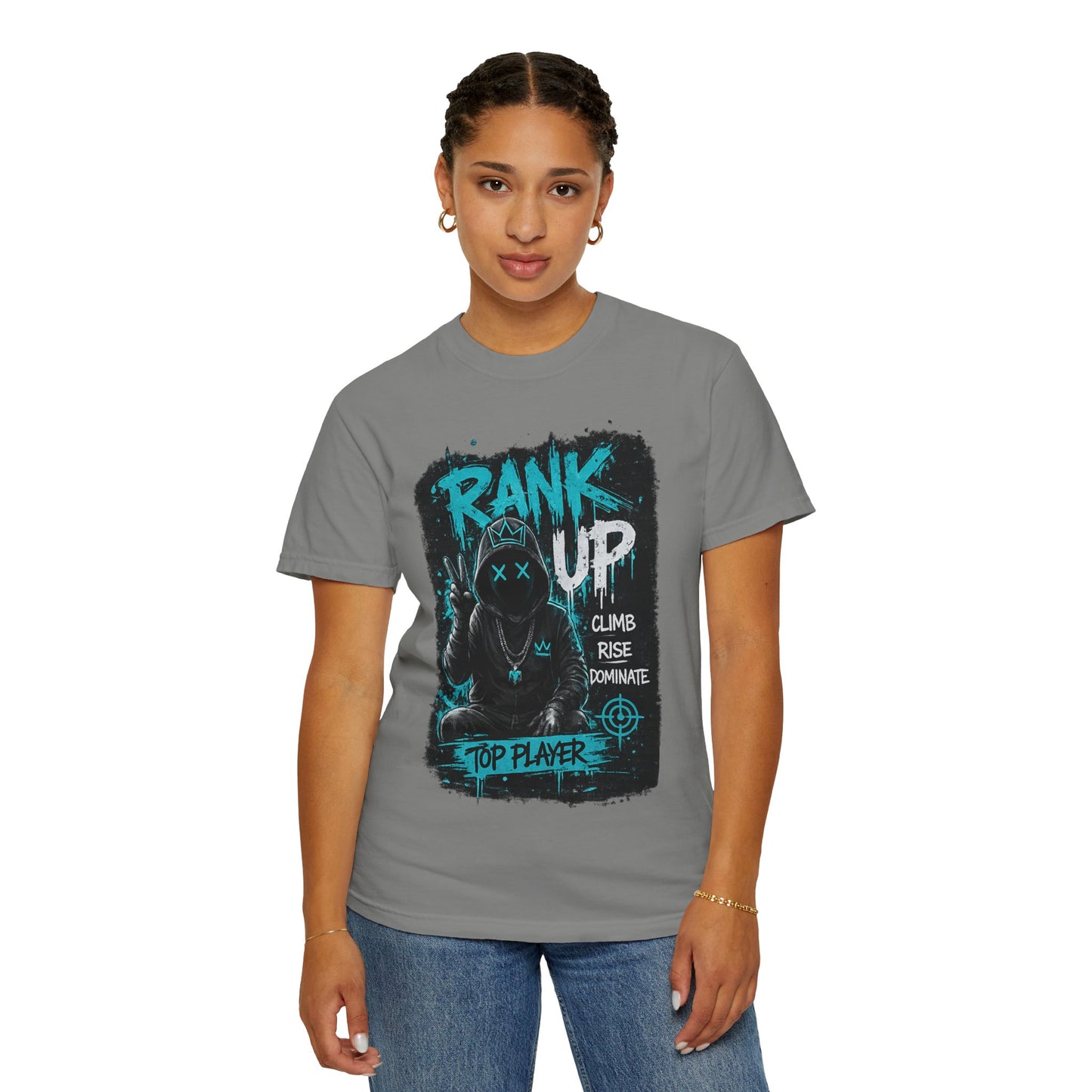 Rank Up Gaming T-Shirt — "Top Player" Gamer Graphic Tee