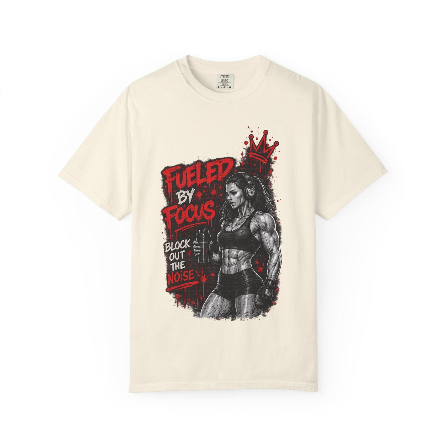 Fueled by Focus T-Shirt — Women’s Fitness Graphic Tee ("Block Out the Noise")