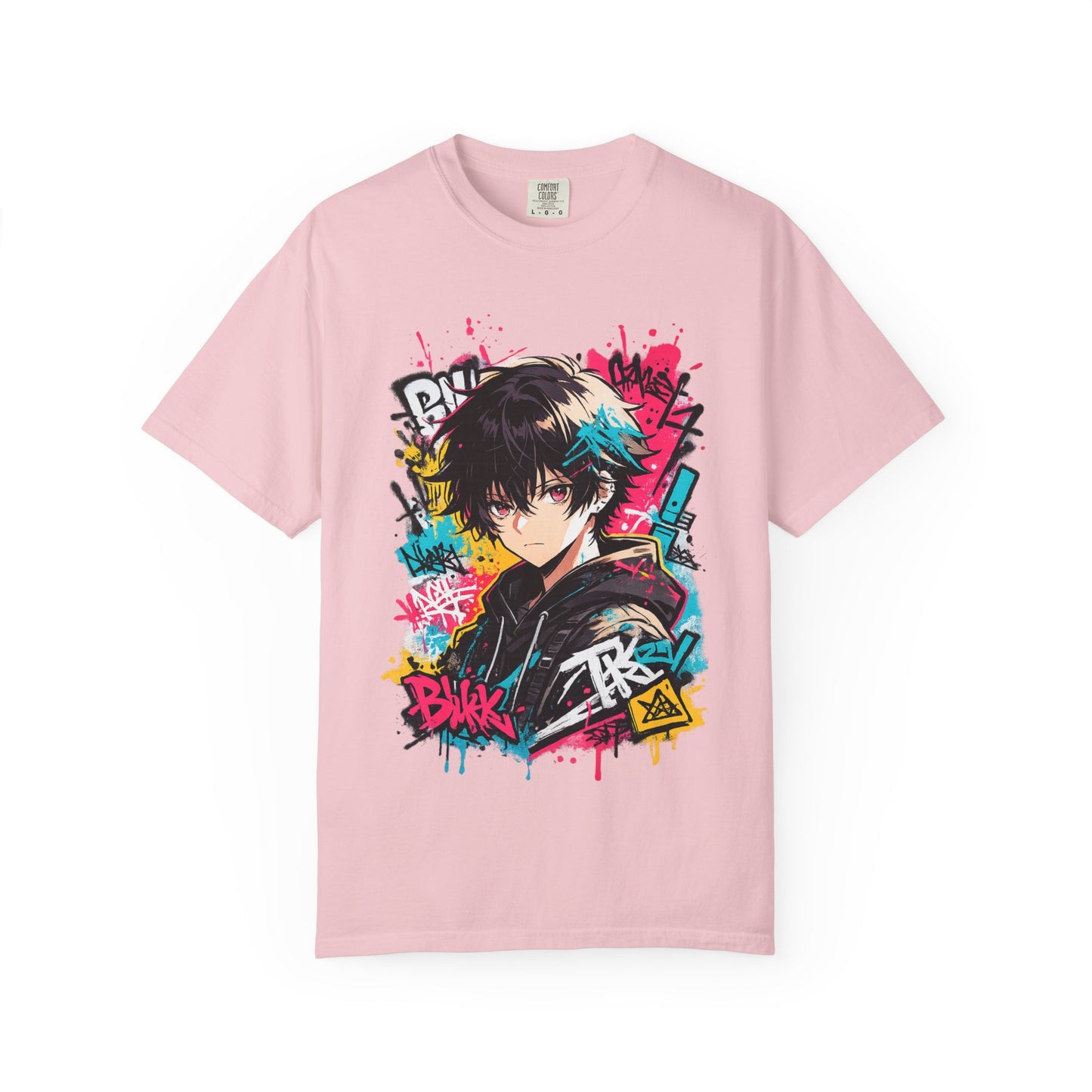 Anime Streetwear T‑Shirt — Graffiti Boy Graphic Tee