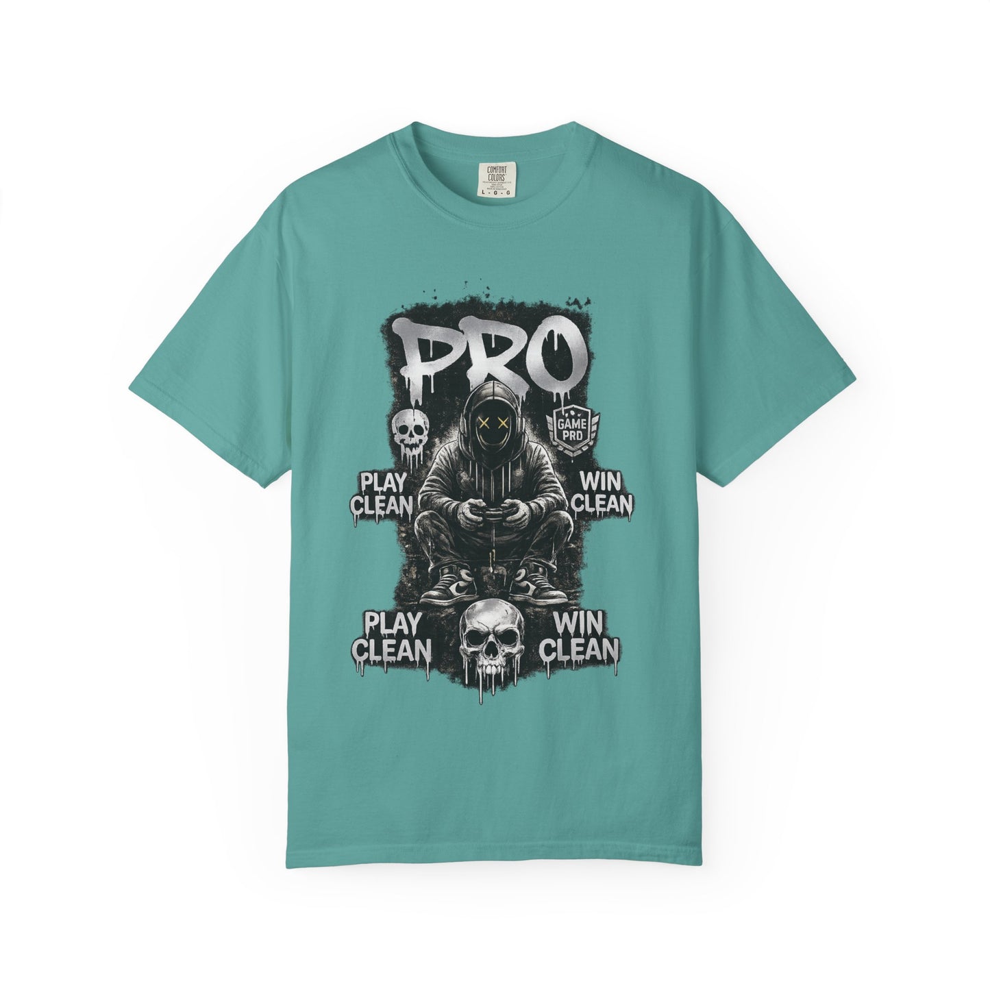 Pro Gamer Grim Reaper T-shirt | Play Clean Win Clean, Skull Controller Design
