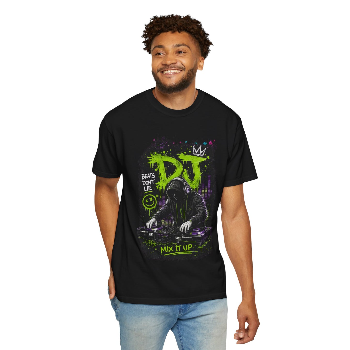 DJ Graffiti T-Shirt — "Beats Don’t Lie / Mix It Up" Streetwear Tee