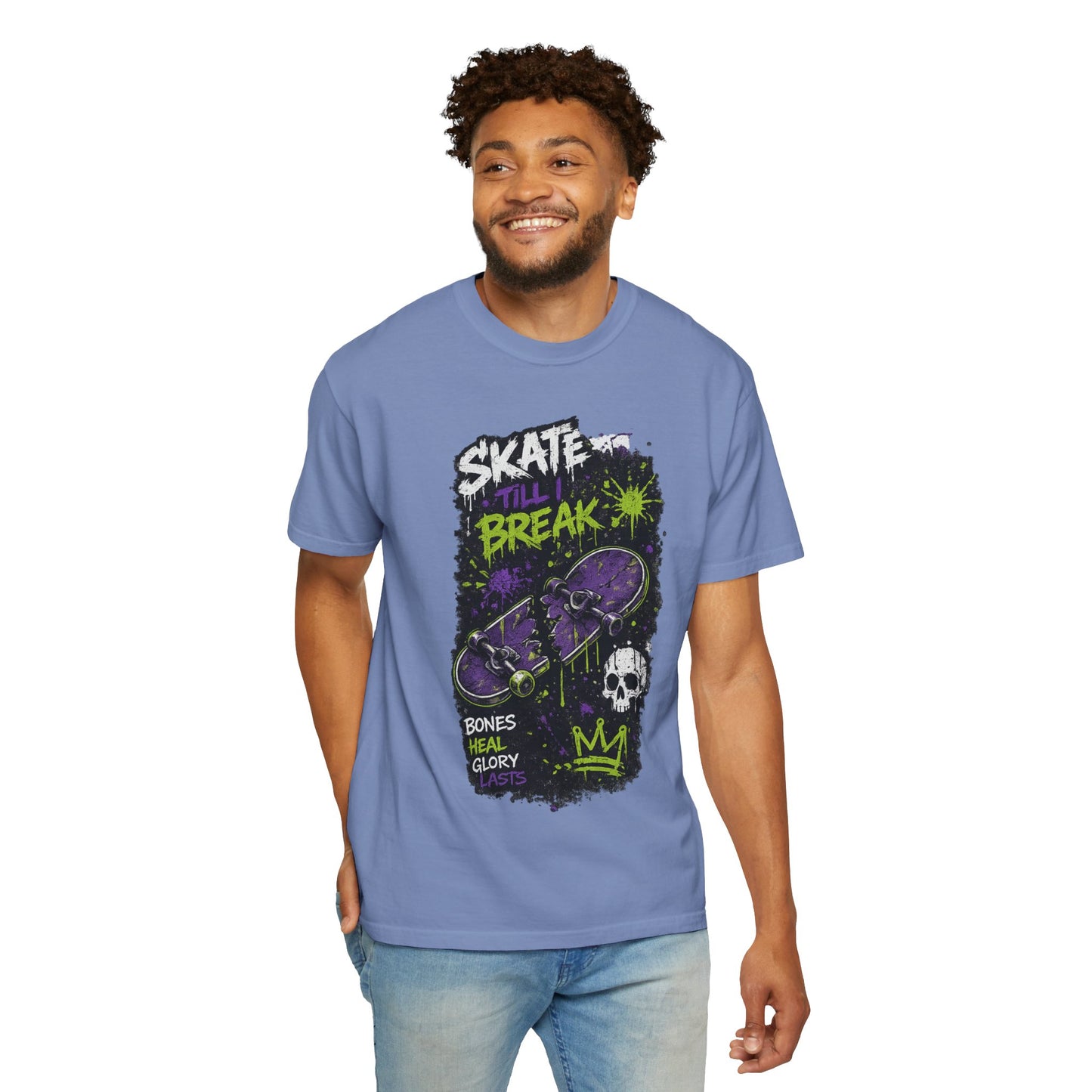 Skate Break Graphic T-Shirt — Skateboard Skull Streetwear