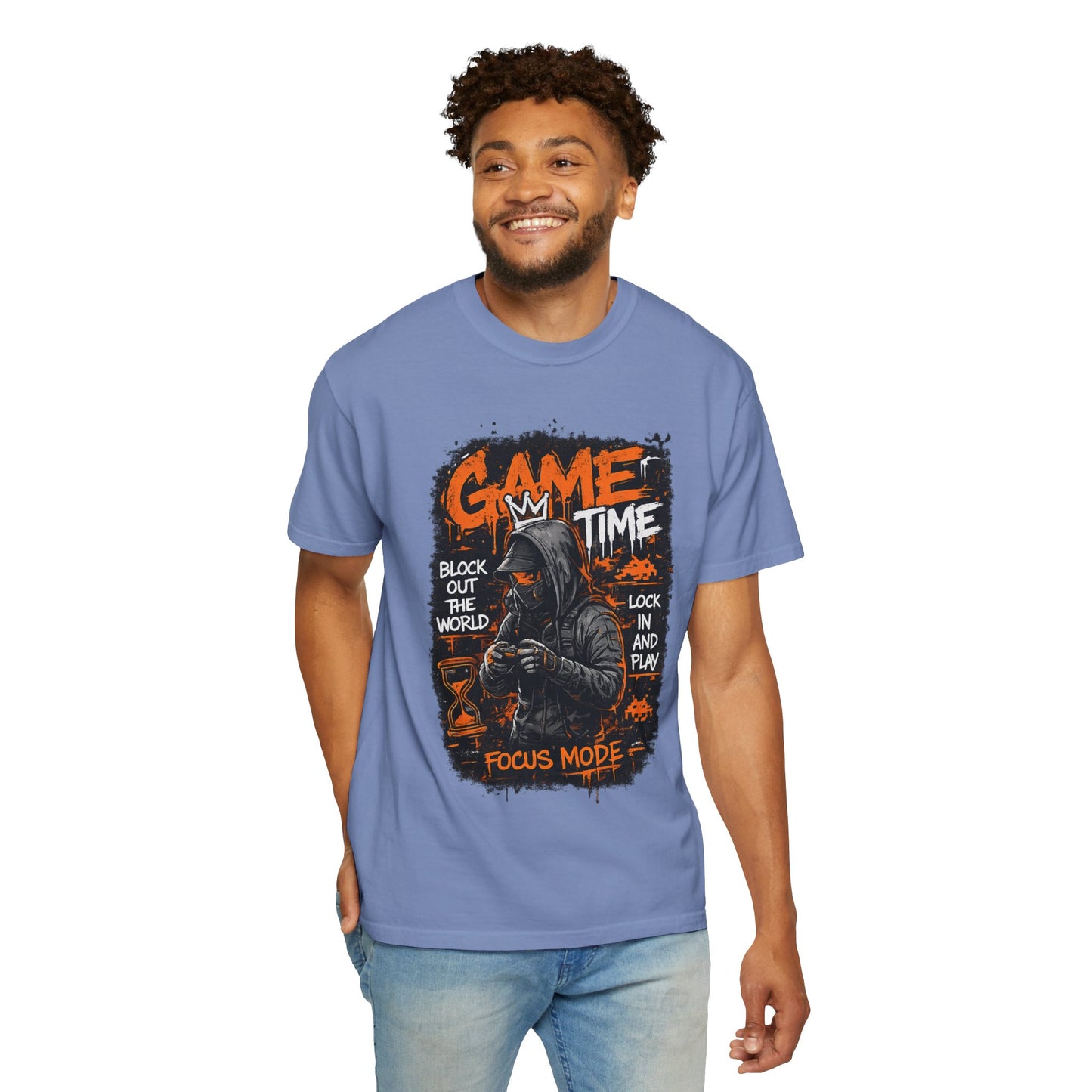 Game Time Hooded Grim Reaper illustration T-Shirt | Focus Mode, Gaming