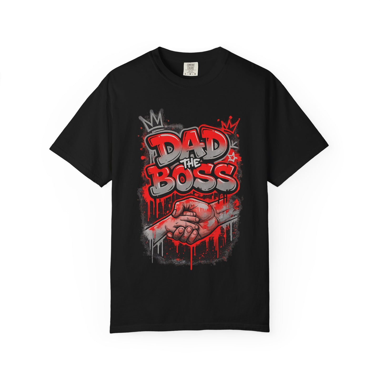 Dad The Boss shirt | Graffiti fist design, red black street art