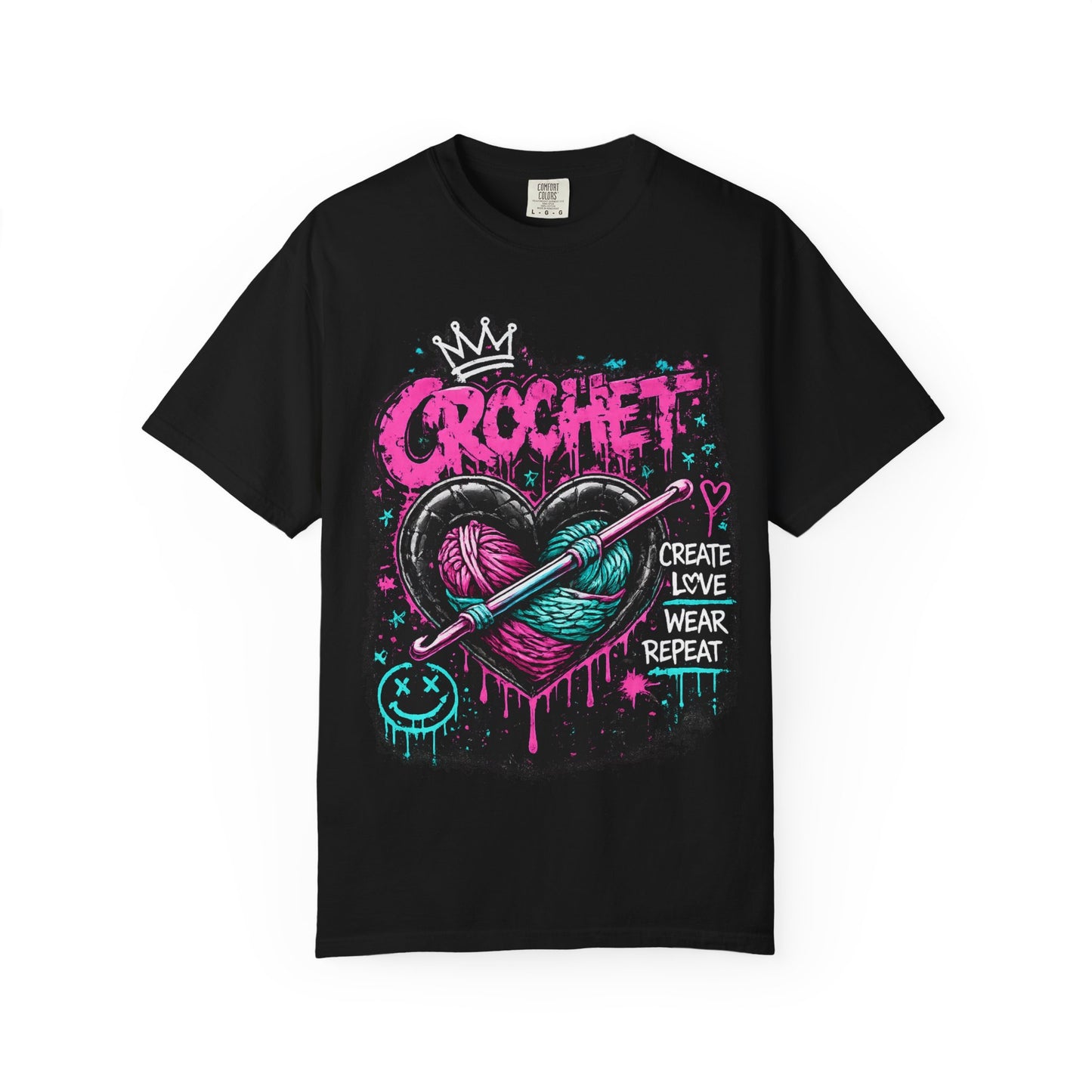 Crochet Heart Graphic T-Shirt — Create Love Wear Repeat