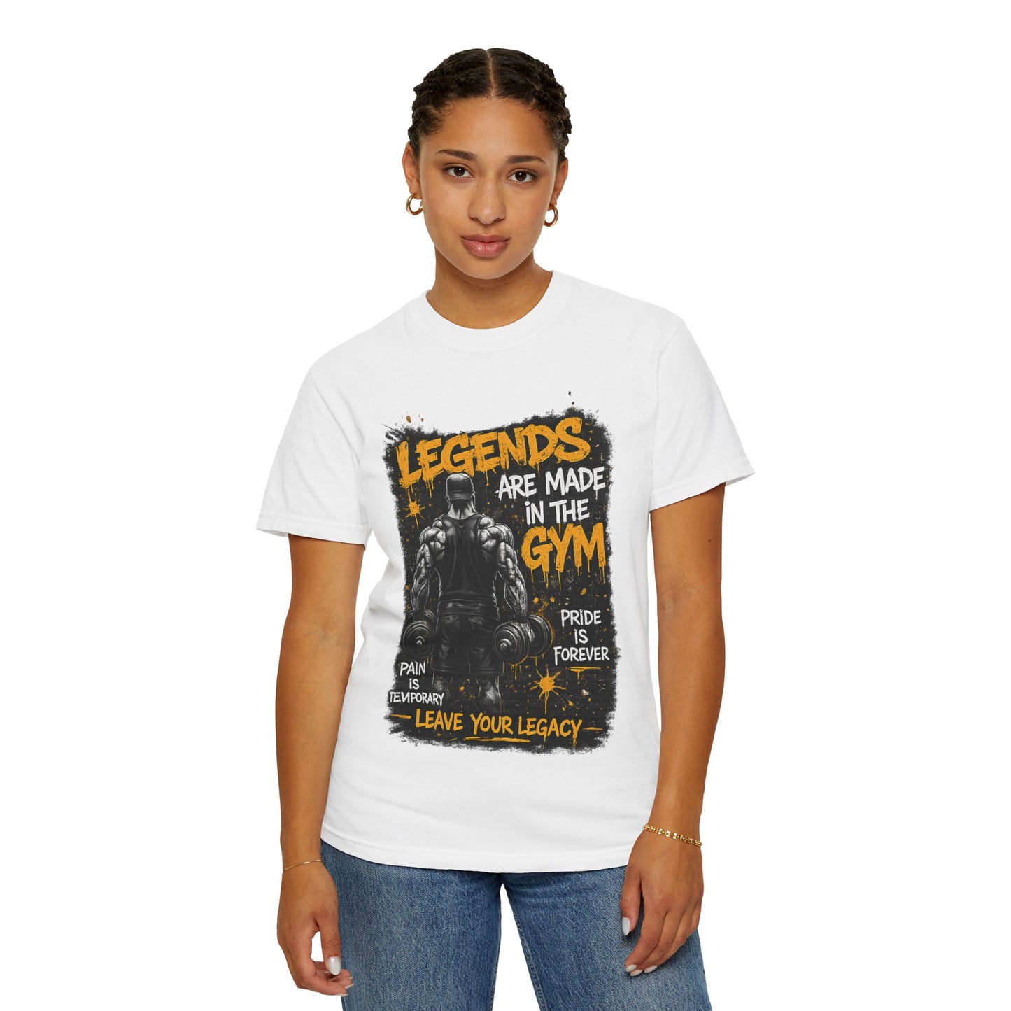 Legends Are Made in the Gym T-Shirt — Motivational Weightlifting Tee