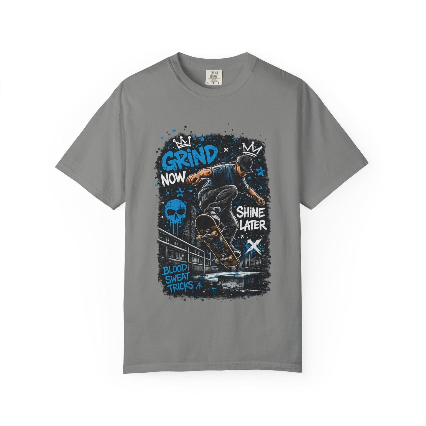 Skate Grind Now Tee — 'Grind Now Shine Later' Skateboard Graphic T-Shirt