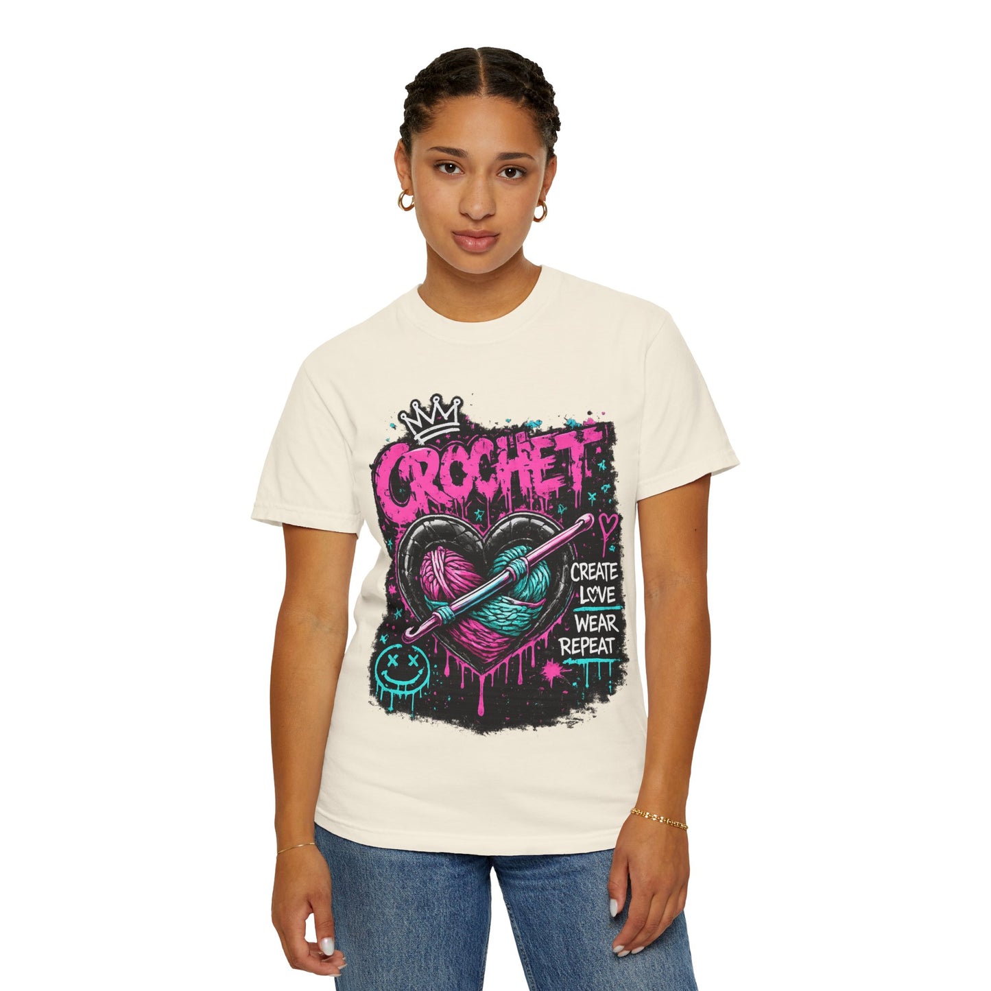 Crochet Heart Graphic T-Shirt — Create Love Wear Repeat