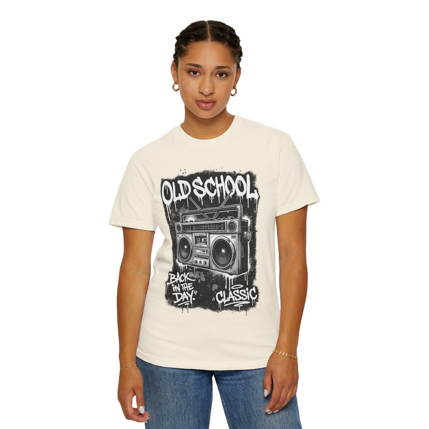 Old School Boombox T-Shirt — "Back in the Day" Vintage Hip Hop Graphic Tee
