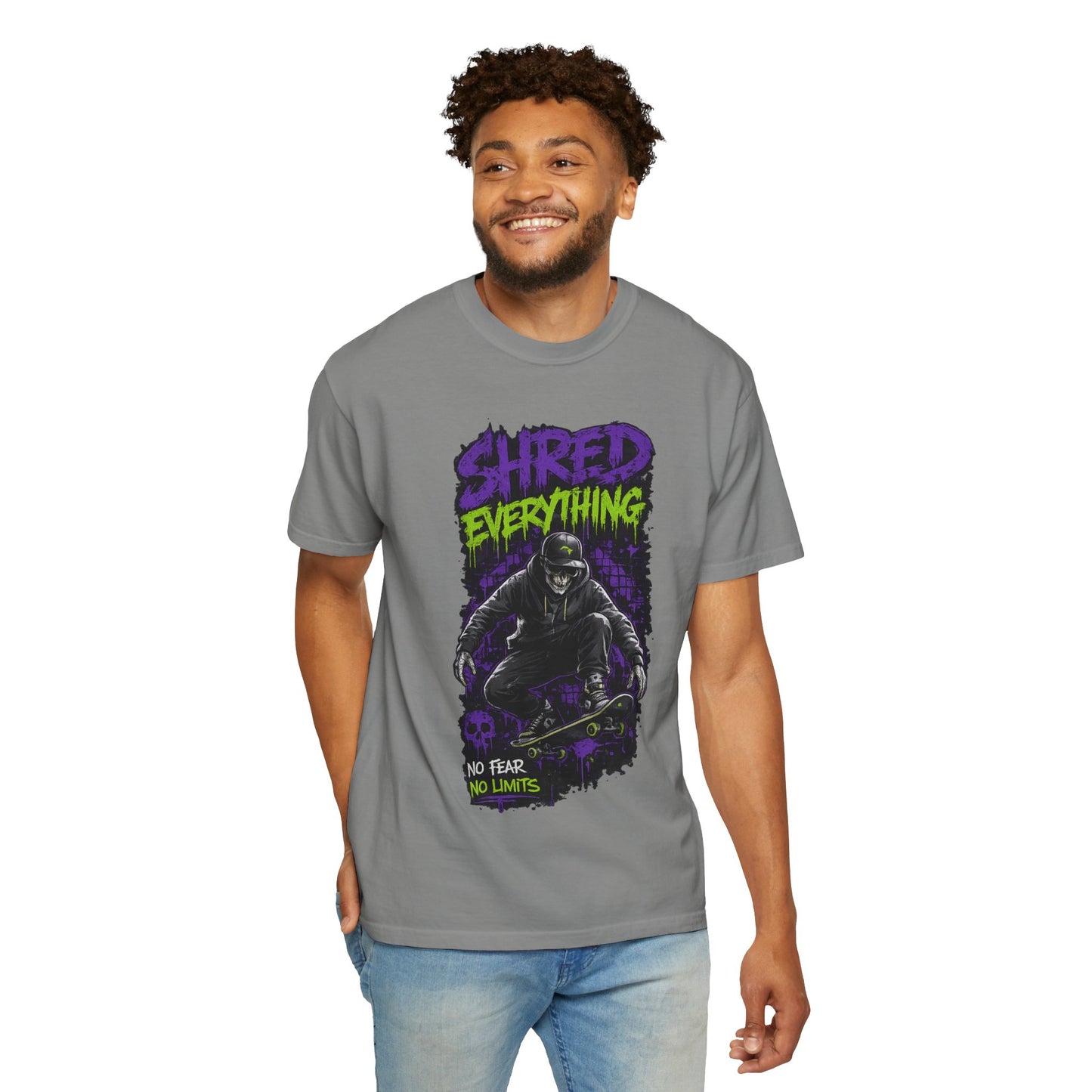 Shred Everything Skateboard T-Shirt — No Fear, No Limits Graphic Tee