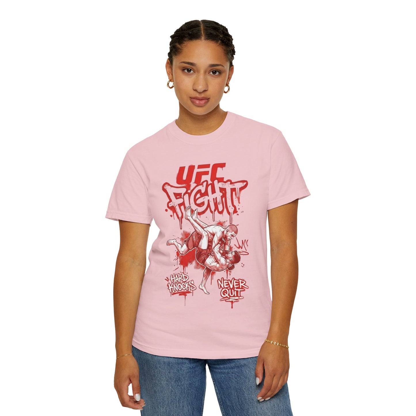 UFC Fight T-Shirt — 'Never Quit' MMA Graphic Tee