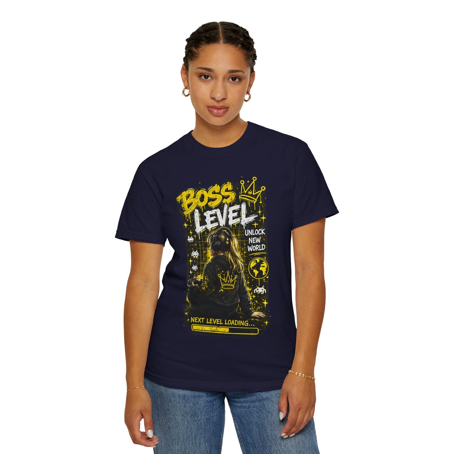 Boss Level T-Shirt — "Boss Level: Next Level Loading" Graphic Tee for Gamers & Leaders