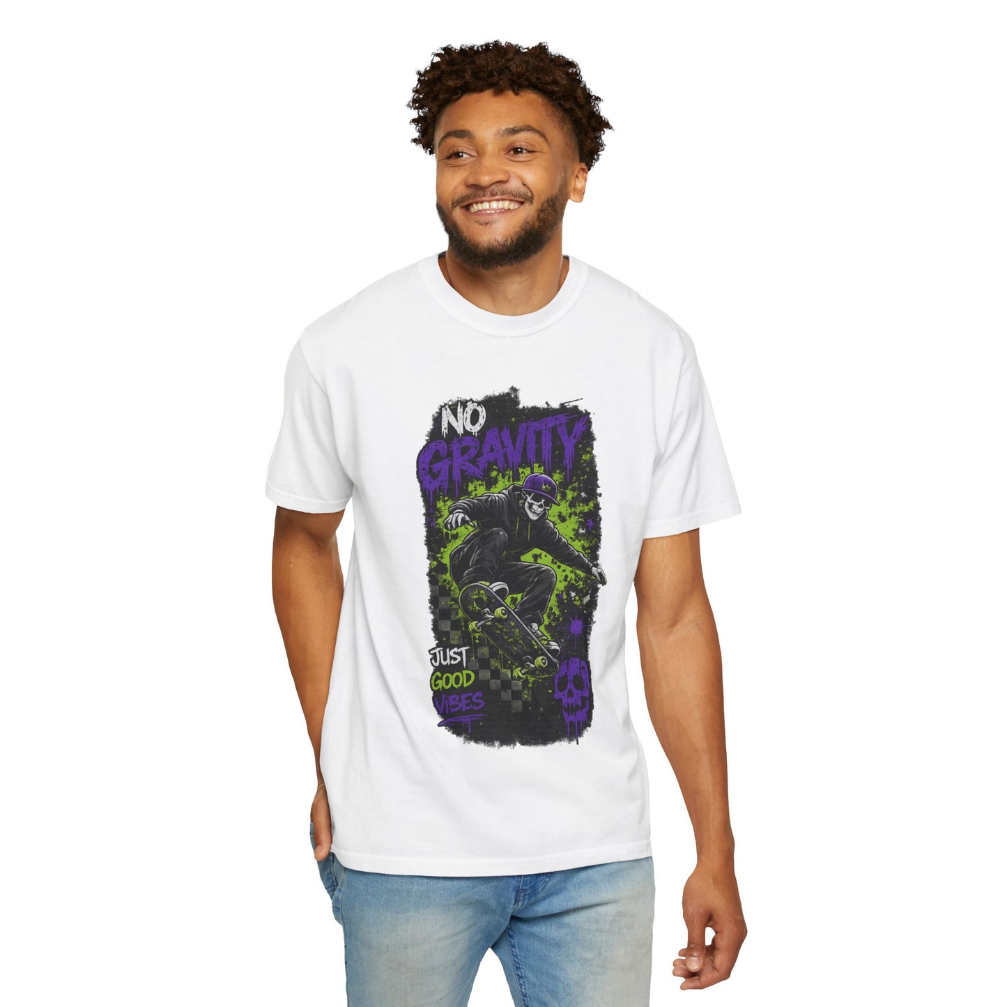No Gravity Skateboard T-Shirt — Skate Punk Graphic Tee ("Just Good Times")