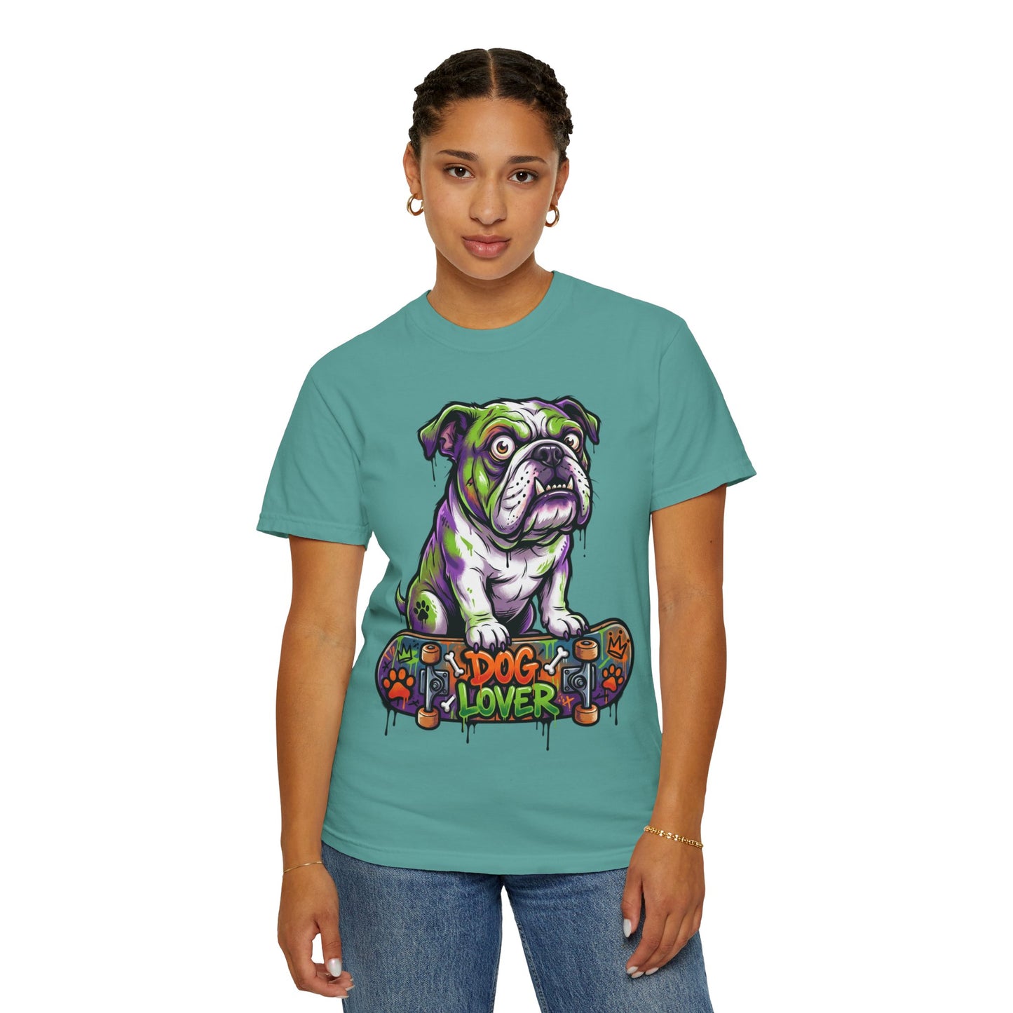 Dog Lover Skateboard Bulldog T-Shirt
