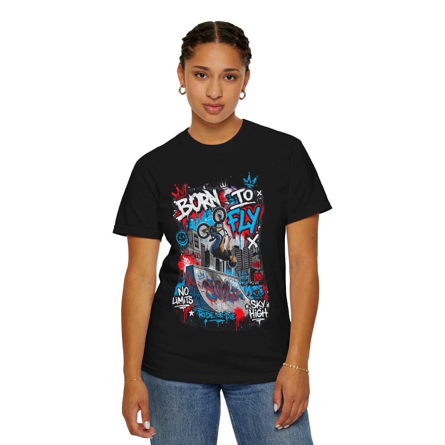 Born to Fly BMX Graffiti T-Shirt | Skate Bike Street Art Tee