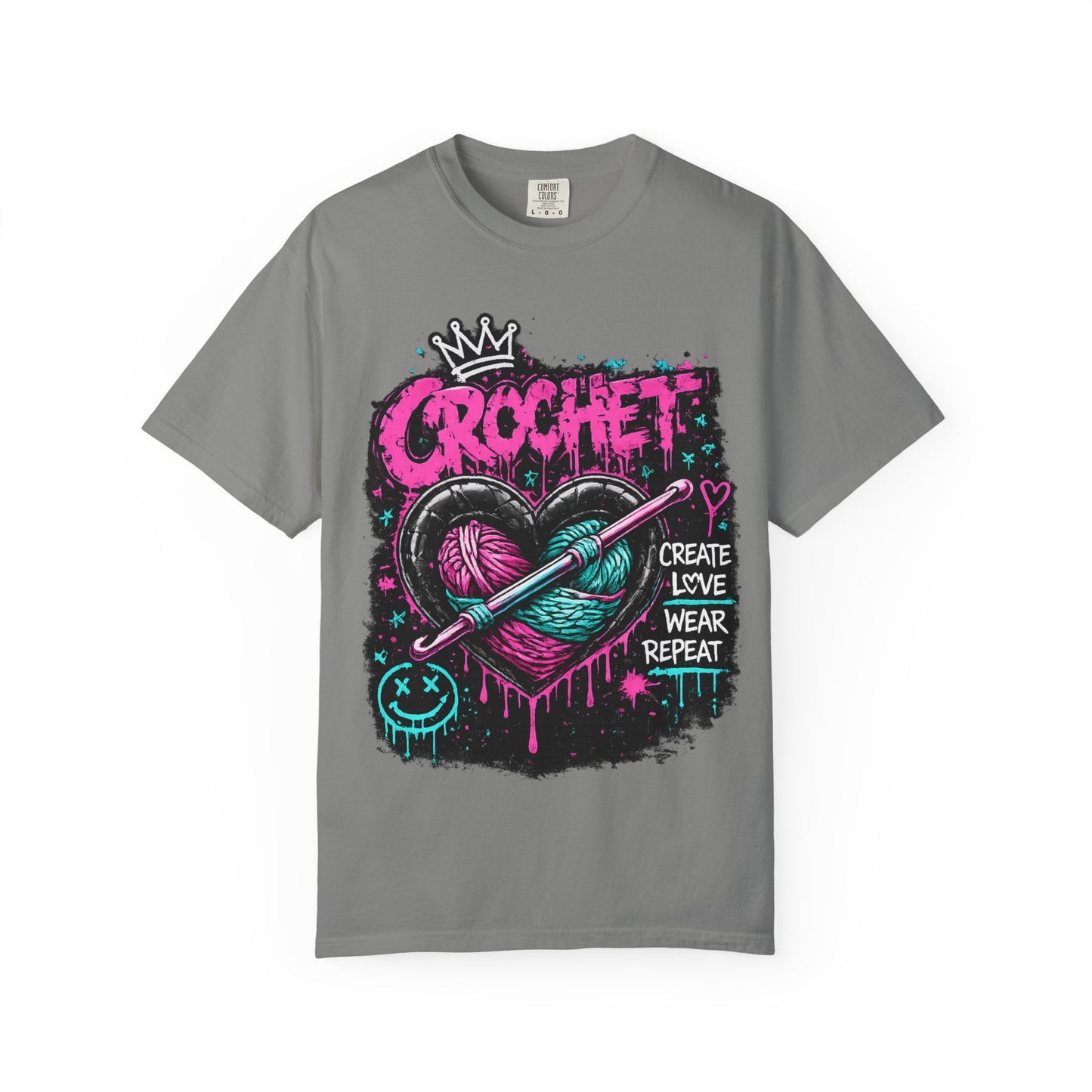 Crochet Heart Graphic T-Shirt — Create Love Wear Repeat