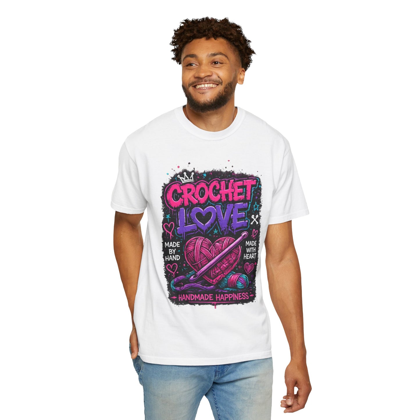 Crochet Love T-Shirt — Handmade Happiness Graphic