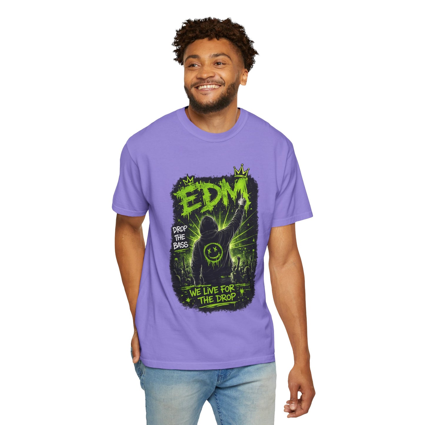 EDM Drop The Bass T-Shirt — 'We Live For The Drop' Neon Rave Tee