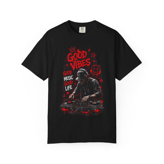 Good Vibes DJ T-Shirt — 'Good Music Good Life' Graphic Tee