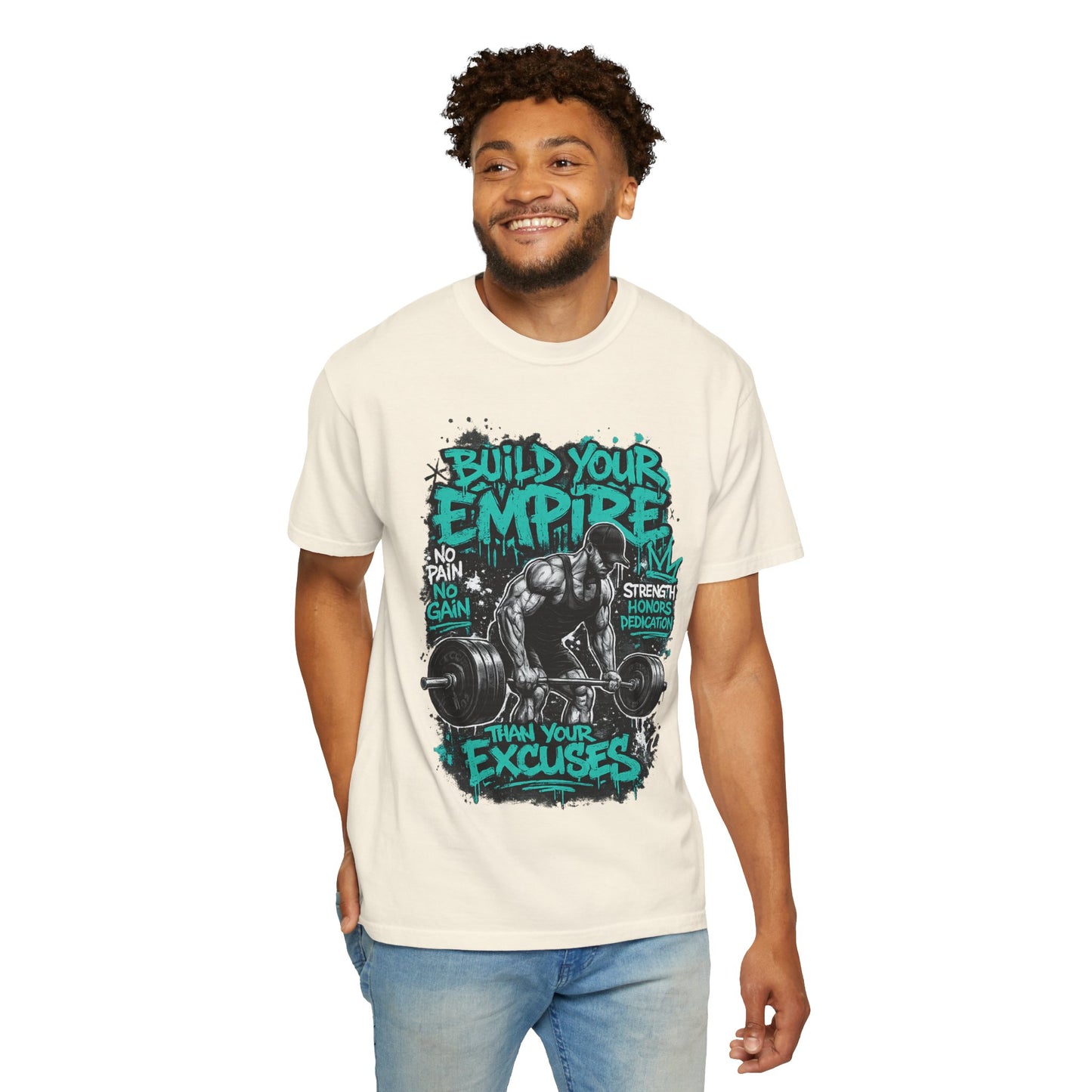Build Your Empire Deadlift Graphic T-Shirt | Motivational Gym Workout Shirt