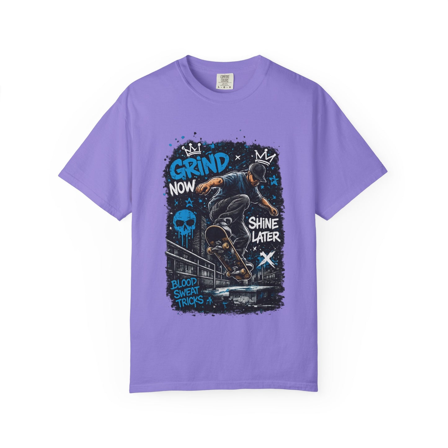 Skate Grind Now Tee — 'Grind Now Shine Later' Skateboard Graphic T-Shirt