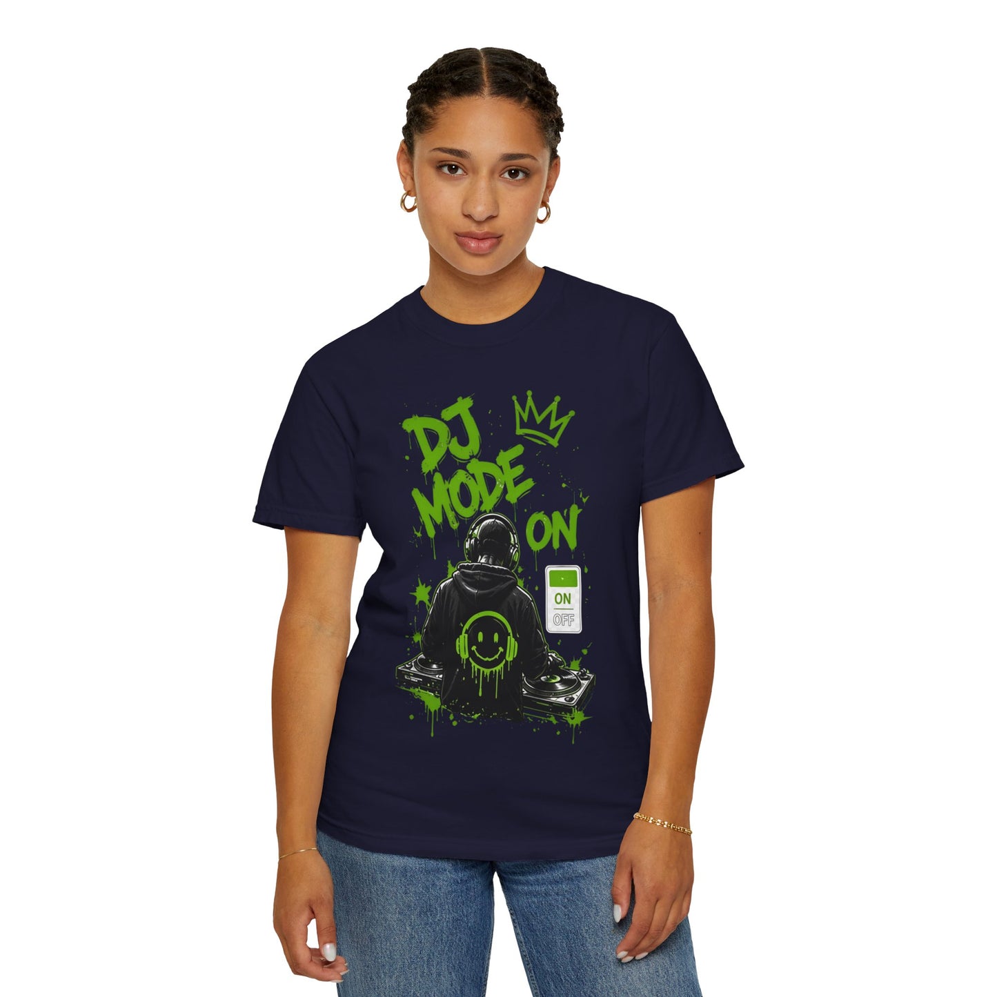 DJ Mode On T-Shirt — Neon Green DJ Graphic Tee
