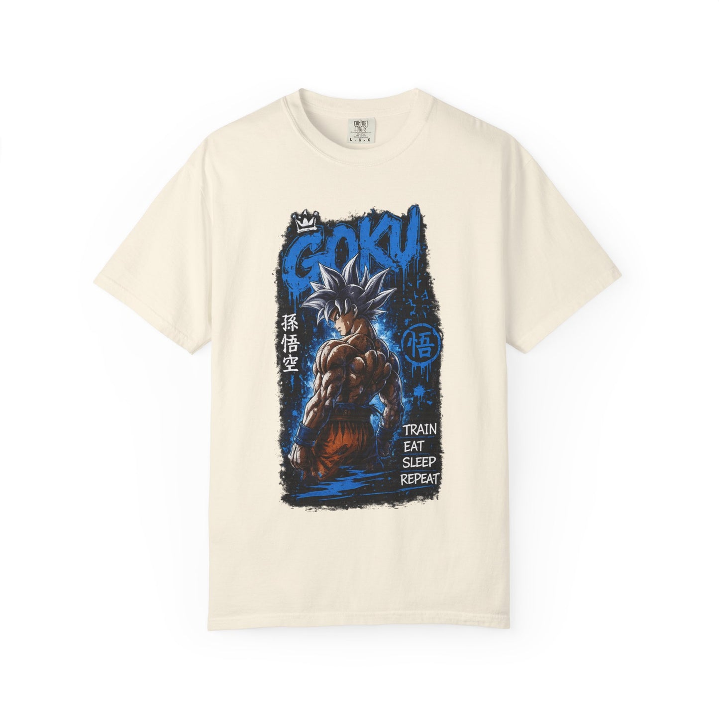 Goku Graphic T-Shirt — "Train Eat Sleep Repeat" Anime Tee