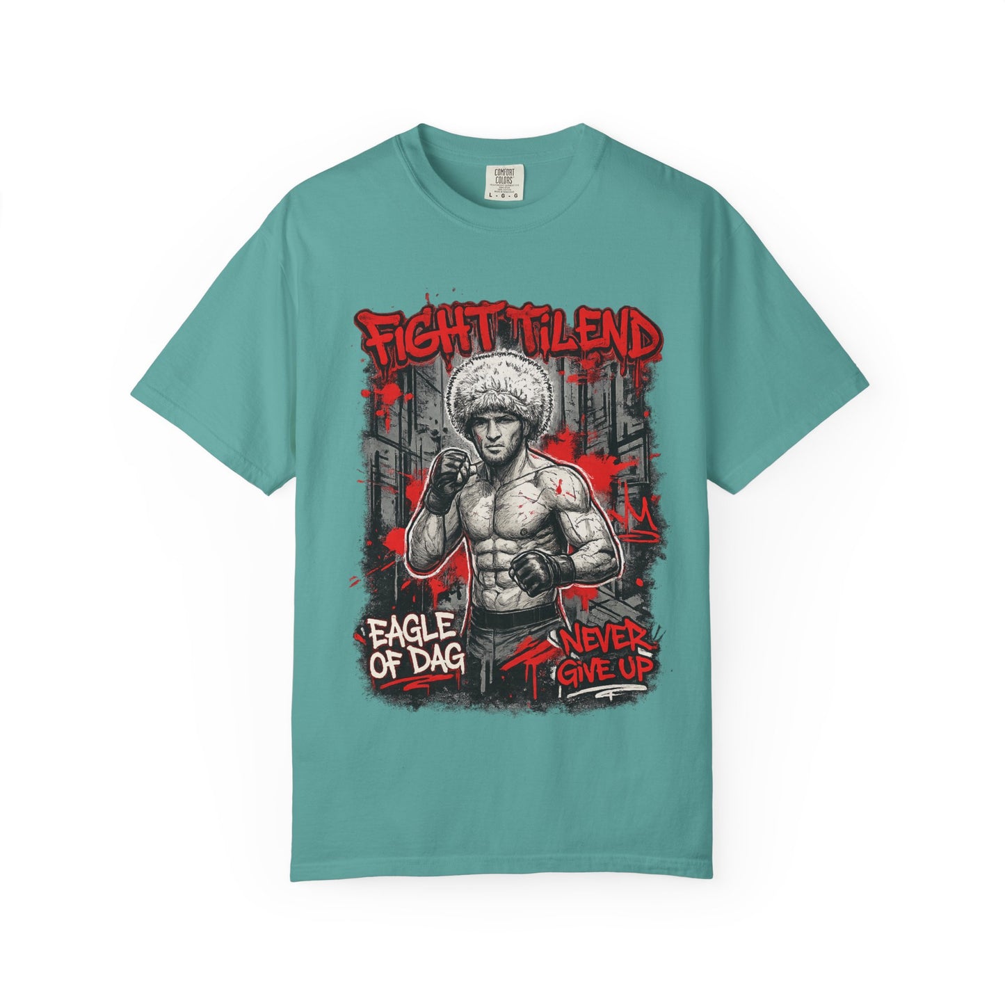 Fight Milend Boxing T-Shirt — "Eagle of Dag" Never Give Up Graphic Tee