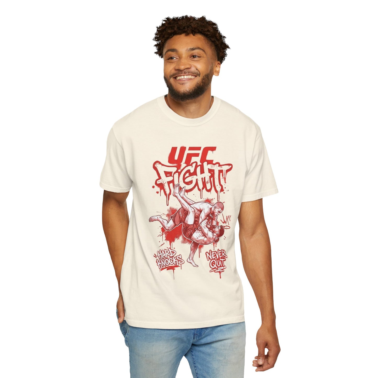UFC Fight T-Shirt — 'Never Quit' MMA Graphic Tee