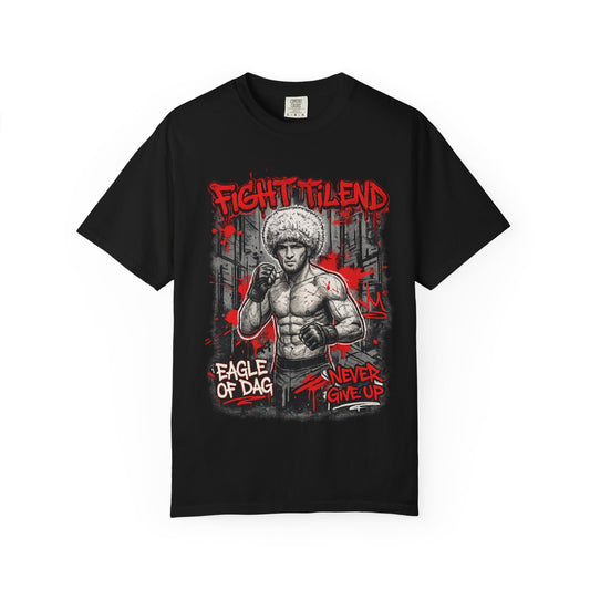 Fight Milend Boxing T-Shirt — "Eagle of Dag" Never Give Up Graphic Tee