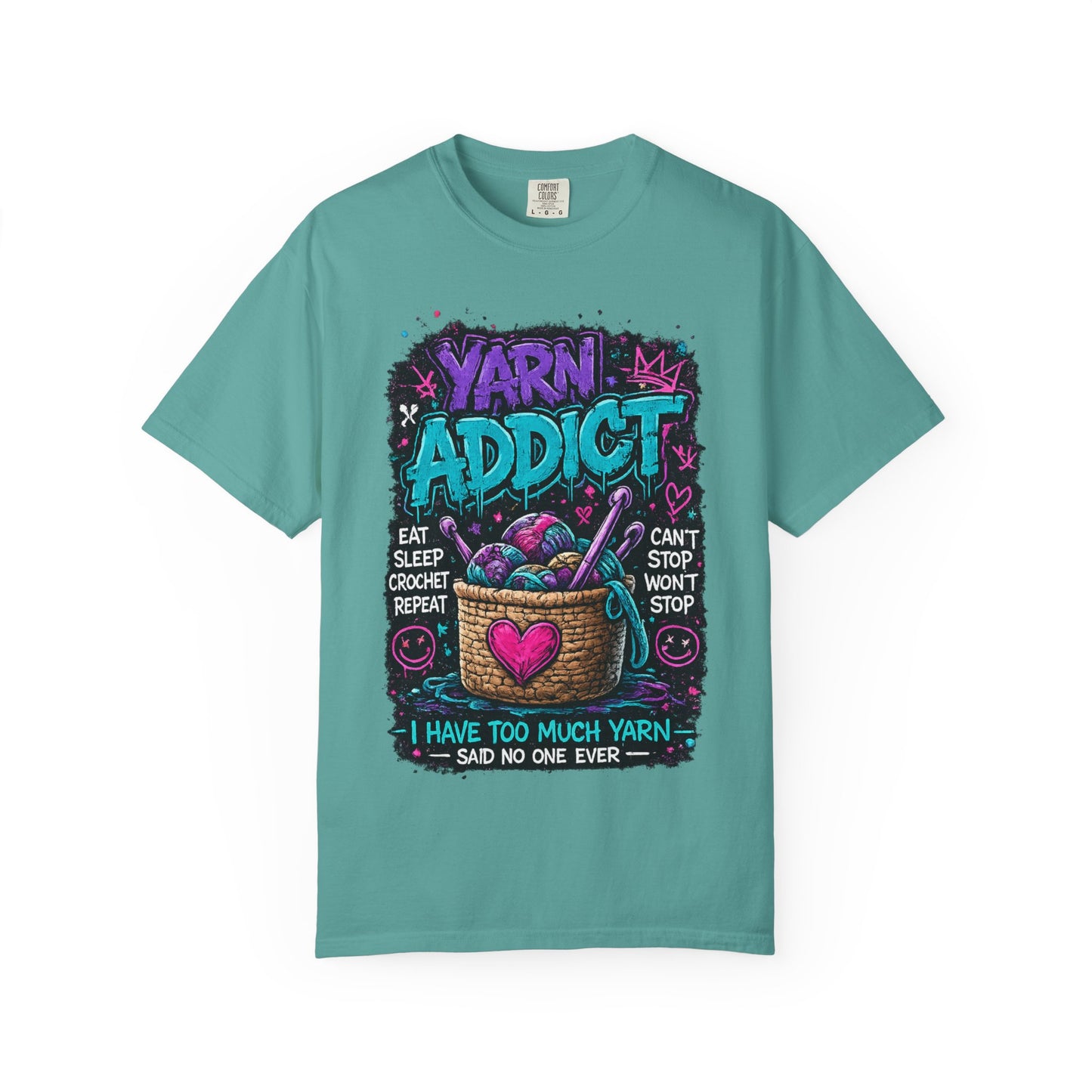 Yarn Addict T-Shirt — Funny Knitting & Crochet Gift Tee