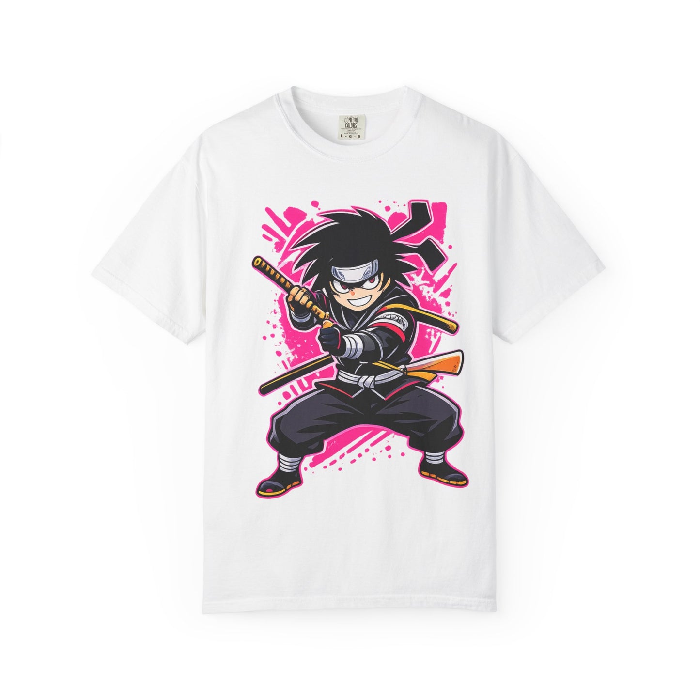 Ninja Warrior Graphic T-Shirt — Fierce Samurai Cartoon Tee for Anime Fans