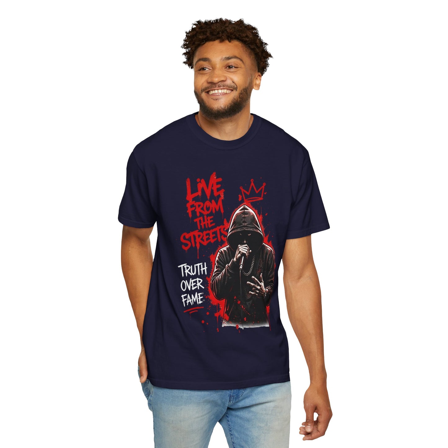 Live From The Streets Graphic T-Shirt — Hoodie Shadow Rapper Design