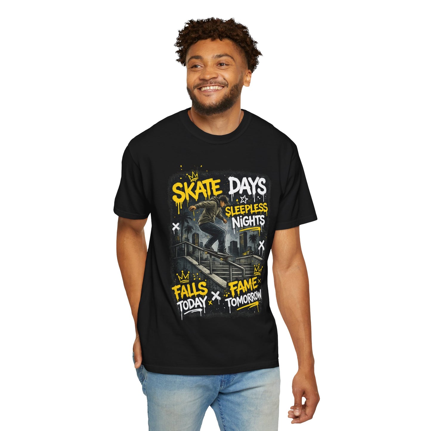 Skate Days Graphic T-Shirt — "Skate Days Sleepless Nights" Streetwear Tee