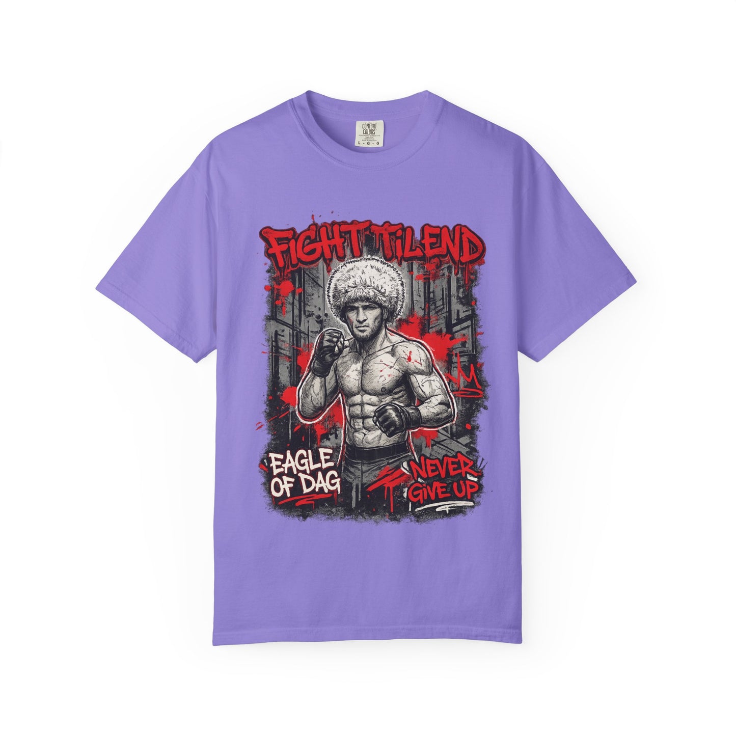 Fight Milend Boxing T-Shirt — "Eagle of Dag" Never Give Up Graphic Tee