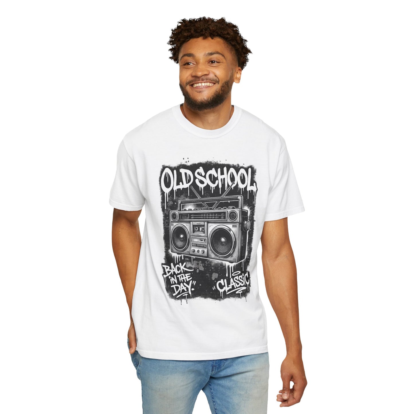 Old School Boombox T-Shirt — "Back in the Day" Vintage Hip Hop Graphic Tee